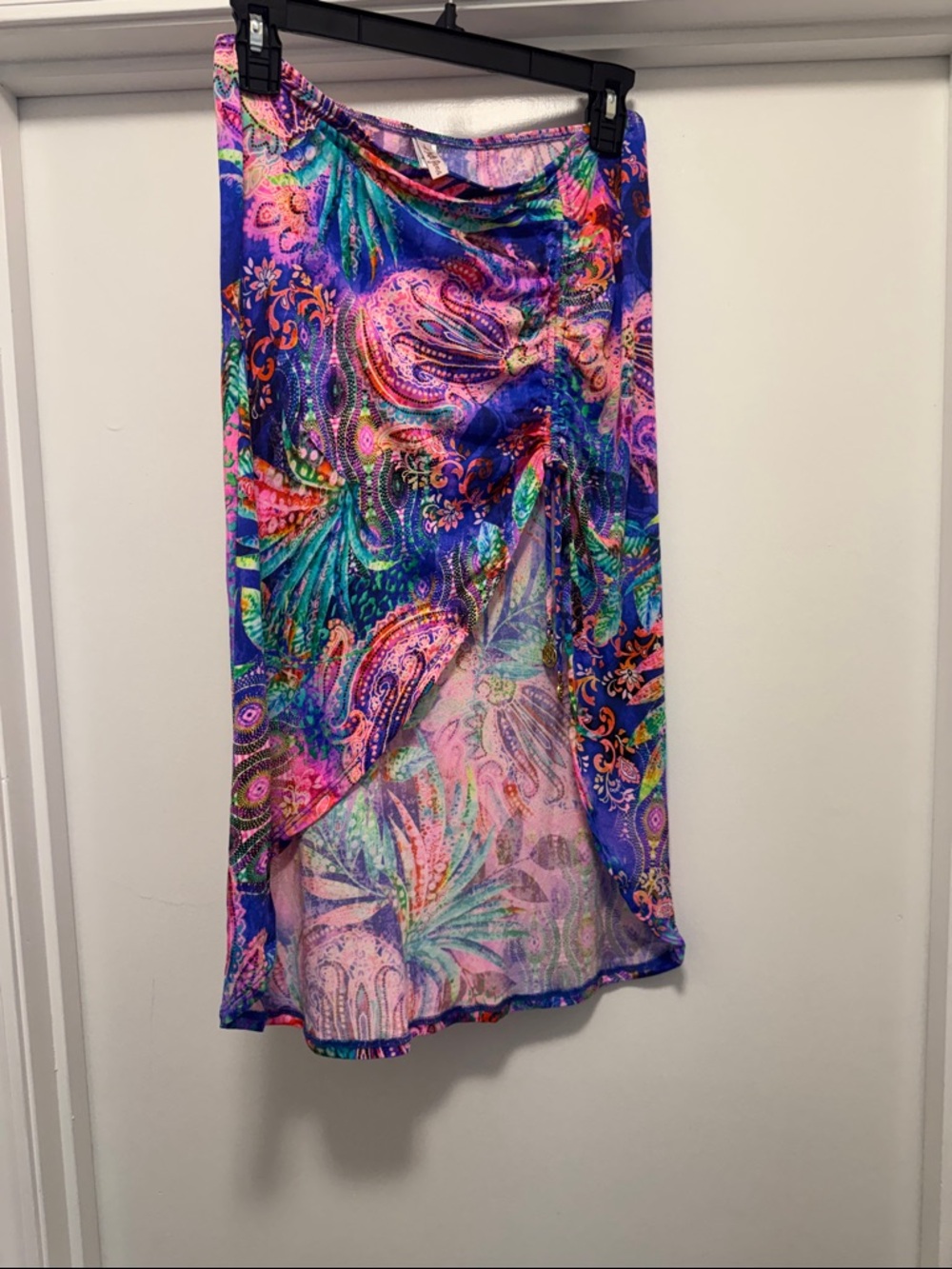 Luli fama Paisley Sarong rouged Swim Cover-Up